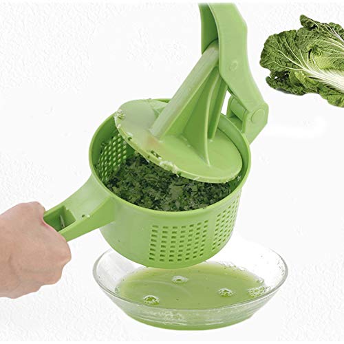 Romote Spinner Vegetable Creative Pressing Vegetable Stuffing Squeezer Fruit Squeezing Tool Hand-Pressure Dehydration Tool for Kitchen Dining (Green)