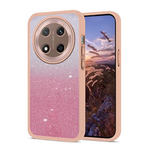 Coque Honor X9c silicone transparent antichoc fine paillettes rose Magic 7 Lite TPU PC