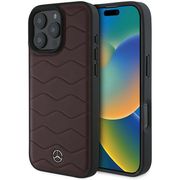 CG Mobile Mercedes MEHCP16X23RWRSR Étui de Protection pour iPhone 16 Pro Max 6,9" Rouge MB Waves Cuir