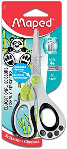 Maped Koopy Spring-Assisted Educational Scissors, Kids, 5 Inch, Blunt Tip, Right Handed Use (470249)