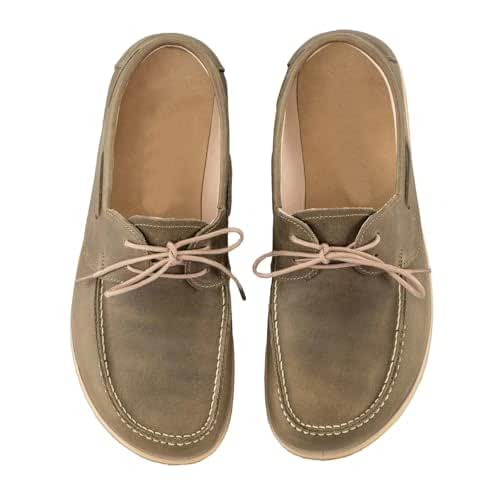Amazon.com: GENT WITH Handmade Green Men's Boat Shoes, Leather Earthing ...