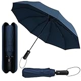 drytogo Paraguas plegable antiviento fuerte con estuche de viaje I Paraguas grande Ø105 cm I Paraguas automático apertura y cierre I Guarda chuva para 2 personas I Umbrella para mujer y hombre I