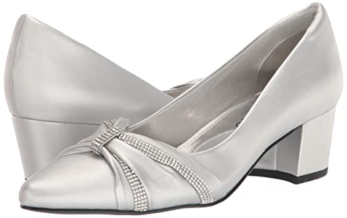 Easy Street Women's Millie Pump, Silver Satin, 7.5 #TOP6