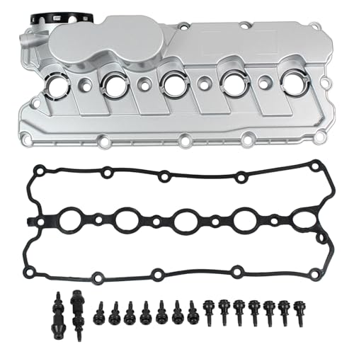 MOTOKU Aluminum Engine Valve Cover with Gasket and Bolts for VW Beetle 20052018 Golf 20102014; for Jetta 20052014 Passat 20122014 Rabbit 20062008 L5 2.5L DOHC