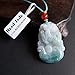 Handmade jade zodiac pendant, natural grade A light green exquisite jade zodiac necklace. (Horse)