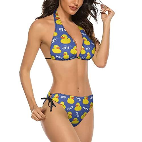 Women's Bikini Sets Cartoon Two Piece Halter String Triangle Swimsuit Swimwear Bathing Suit2