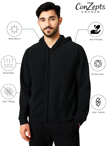 Image of Mens Zipper Hoodie Jacket Cotton Hooded Sweatshirt for Men Stylish Travel Wear Winter Outfit, Full Sleeve Fashion Dress for Man Casual Look