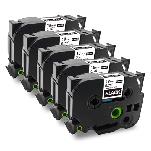 Sluxjet ݊ s[^b` e[v 18mm n TZe-345 Tz-345 ev uU[H s[^b`L[u P-touch ėp e[vJ[gbW 8m P^b` @Ή PT-2500PC PT-P750WVP 5