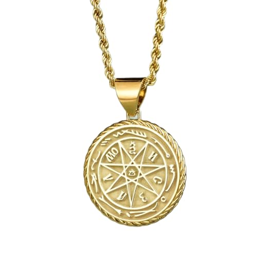 Collier sceau de vampire Dracula en argent plaqué or pour un style affirmé