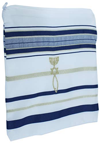 New Covenant Prayer Shawl Tallit English/Hebrew with Matching Case. 72 X 22