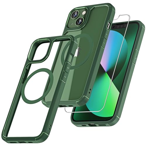 Image of TAURI for iPhone 13 Case, Compatible with MagSafe, Green