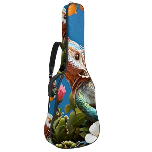 Sac de guitare acoustique étanche et grand étui de transport antichoc à motif lézard