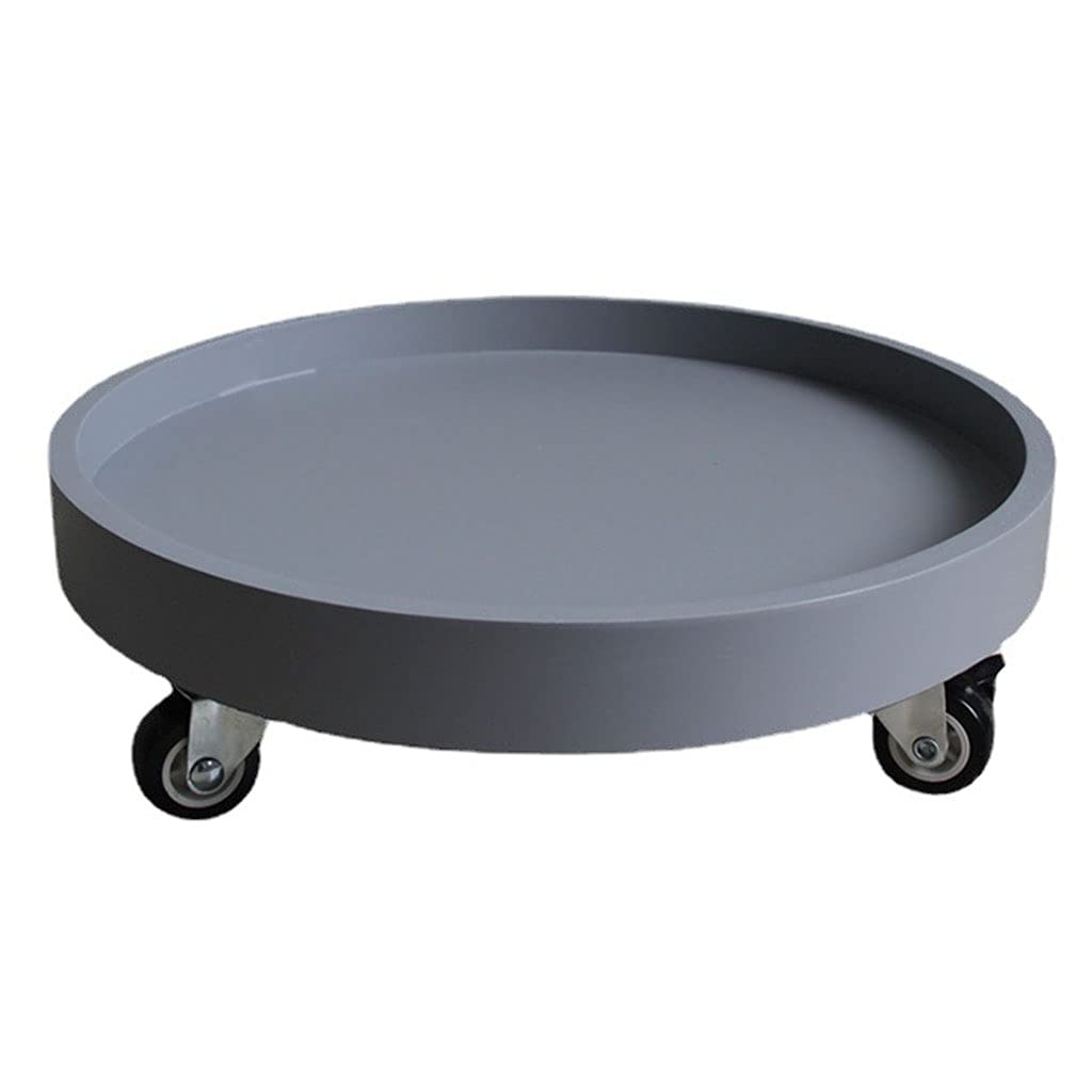 Rolling Plant Caddy,Round Gray Multi-Purpose Mobile Tray for Indoor Pot