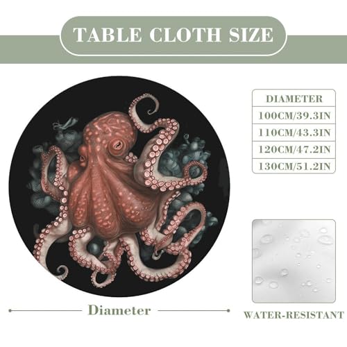 Nappe ronde ajustée élastique pieuvre extensible imperméable intérieur extérieur - 3