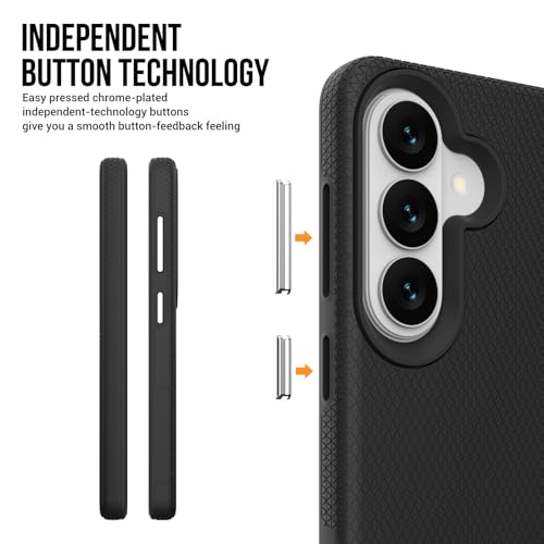 Image of NOXO Ultra-Hybrid Triangle Back Case Cover for Samsung Galaxy S26 Plus | Shockproof Design | Camera Protection | Soft TPU & Rugged PC | Bumper Cases and Covers (Coal Black)