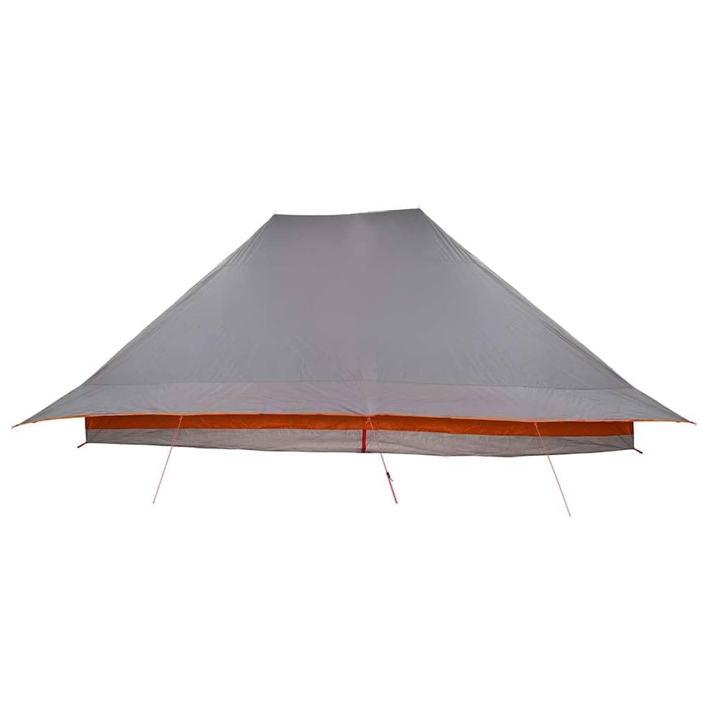 Tienda de campaña familiar para 6 personas, color gris y naranja, impermeable, con bolsa de transporte, 660 x 456 x 200 cm, ideal para aventuras al aire libre, equipamiento duradero