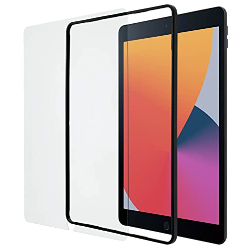 Elecom TBWA19RFLGGJ Screen Protector Glass Film with Guide Frame for iPad 10.2 inch (2020, 8th Generation, 2019, 7th Generation), iPad Air (2019, 3rd Gen), iPad Pro 10.5 inch (2017)