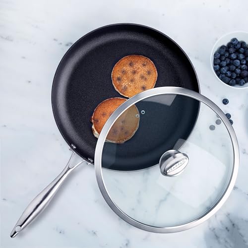 Scanpan CX+ 12.5" Fry Pan with Glass Lid - Stratanium Plus Nonstick - 5-ply Stainless Steel