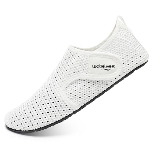 WateLves Water Shoes for Women Men Swim Beach Aqua Socks Quick Dry Barefoot House Slippers Travel Shoes with Adjustable Magic Tape for Pool Diving Boating Yoga Surf 5