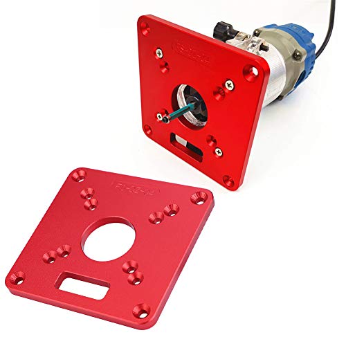 Router Table Insert Plate,Aluminum Alloy 6061 Double Scale Anodic Oxidation Engraving Router Table Plate,120 x 120 x 8mm