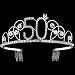 BABEYOND Crystal Tiara Birthday Crown Princess Crown Hair Accessories Silver Diamante Happy 50th Birthday (50 Birth)