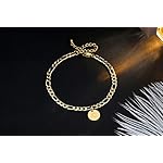 18k Gold Plated/Silver Tone Initial Anklets for Women, Surgical Stainless Steel Ankle Bracelets for Women Figaro Chain Anklet Beach Jewelry, Waterproof - Image 3