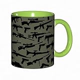 EKLMPS Tazas de Café,Taza de Cerámica para Té y Café,330ml/11oz,Regalos original,Aniversarios,nupical,desayuno,Románticos,Colección de armas con balas y orificios de bala
