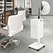 Nano Hair Steamer for Color Treatment & Scalp Care, 110V Adjustable Timer/Temperature, Portable with Wheels, Includes Steam Cap (White)