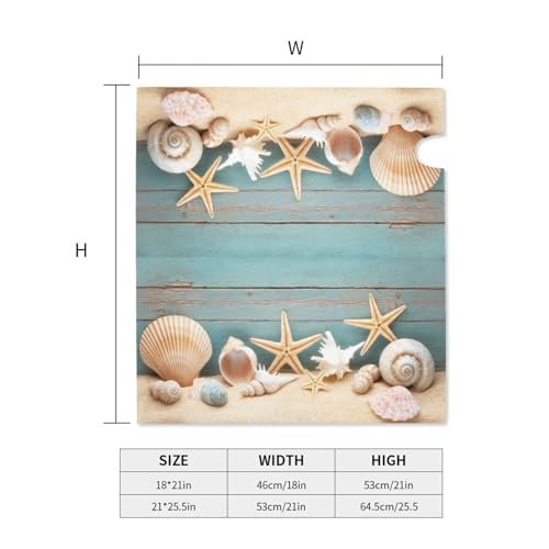 Image of Summer Beach Shells Starfish Sea Mailbox Cover Magnetic Marine Wood Texture Waterproof Mailbox Wraps Post Letter Box Decor 21x18 in