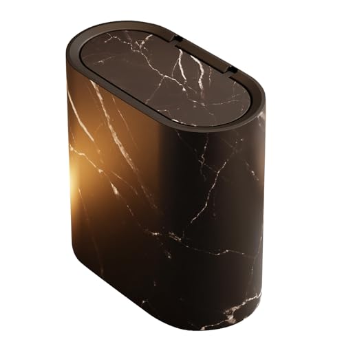 Caneca de basura pequeña negra con tapa basculante 2.5 galones