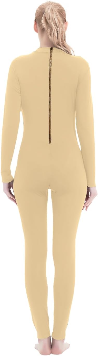 Women Unitard Dance Bodysuit High Neck Turtleneck Jumpsuit Dancer Leotard Full Body Suits Long Sleeves One Piece - Image 5