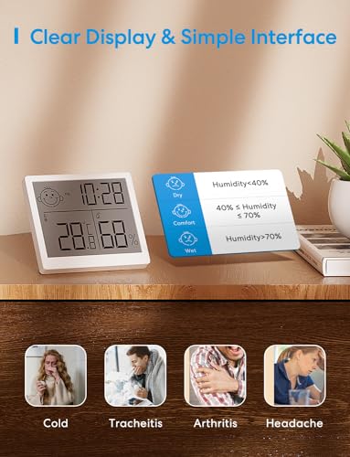 Meross CX0317 Digital Hygrometer Indoor Thermometer Humidity Meter, Room Thermometer Humidity Gauge thumb #2