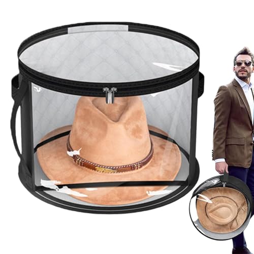 Hat Organizer Box - Transparent Hat Container, Soft Zipper Design | Large Capacity Foldable Organizing Box Perfect When Needing Space To Store Hats, Scarves, And Gloves In An Accessible Way