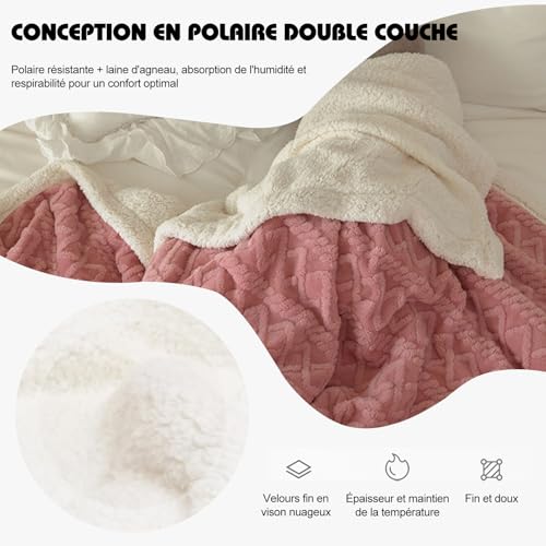 Plaid doux Sherpa Ergocar couverture anti-froid pour voyage et décoration - 4