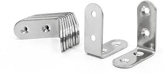 ULTECHNOVO 5pcs Stainless Steel Right Angle Brackets Fastener Metal Corner Brace Wood Shelves Stainless Steel Shelves Corner Shelves Angle Bracket Silver 40mm Metal Angle Brackets Connector