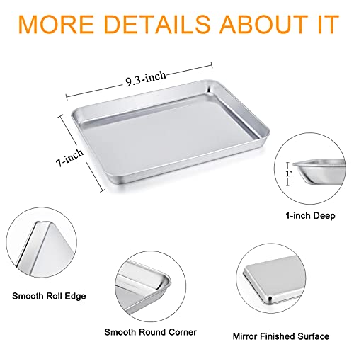 TeamFar Toaster Oven Pan, 9.3" x 7" x 1" Stainless Steel Toaster Oven Tray by TeamFar - Image 2