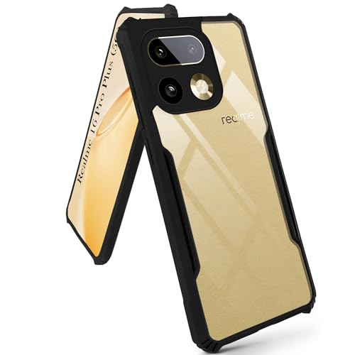 Image of Jkobi Hybrid Back Cover Case for Realme 16 Pro Plus 5G (Shockproof with Polycarbonate Clear Panel | Professional Black)