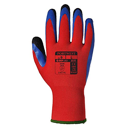 Portwest A175 Lightweight Duo-Flex Glove Red/Blue, Large, Red / Blue
