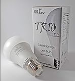 Trio 10W LED Mood Light Bulb, E26/E27 Change Ambience Color (Cozy Warm, Soft White, Energizing White)