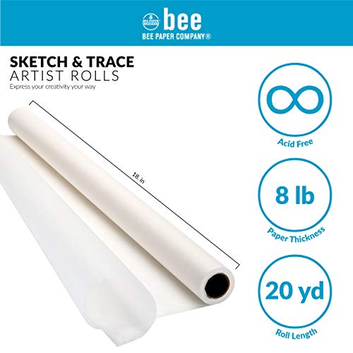 Bee Paper White Sketch And Trace Roll, 18-Inch By 20-Yards #TOP1