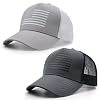 2 Packs American Flag Trucker Hat, Adjustable Mesh Snapback USA Flag Baseball Caps for Men Women