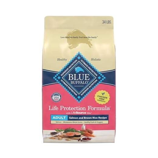Blue Buffalo Life Protection Formula Adult Dry Dog Food, Helps Build and Maintain Strong Muscles, Made with Natural Ingredients, Salmon & Brown Rice Recipe, 34-lb. Bag