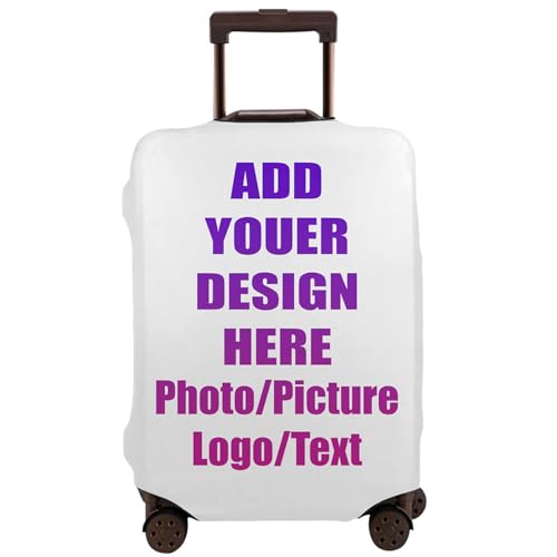 Custom Luggage Cover For Suitcase,Personalized Design Your Image Photo Logo Text,Customize Elastic Travel Suitcase Cover Washable Suitcase Protector Cover -L(A Little Large)