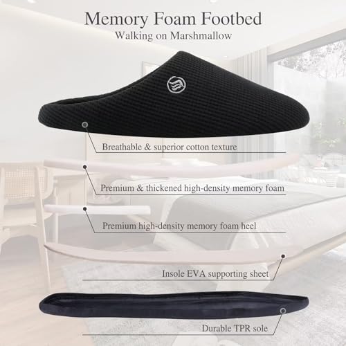 CIOR Unisex Men's Women's Memory Foam Slippers Comfort Cotton-blend Closed Toe House Shoes Indoor Scuff3