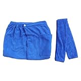 NIYANGLE Herren Saunakilt Mikrofaser Badetuch mit Elastischem Weiches Saugfähiges Badehandtuch für Zuhause und Strand Komfortabler Leichter und Tragbarer Bademantel in Weiß und Blau