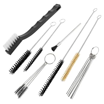 Foto di Uadme Kit Pulizia Aerografo, 21 Pezzi Kit di Pulizia per Pistola a Spruzzo e Aerografo con Spazzole in Acciaio Inox, Accessori per Strumenti per Ugelli per Pulizia