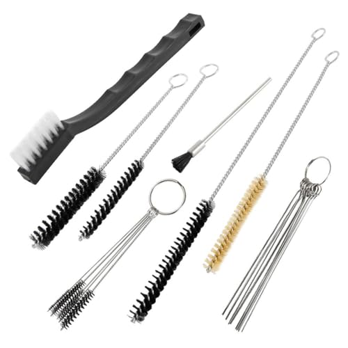 Uadme 21 Piezas Kit de Limpieza de Pistola Pulverizadora, Juego de Cepillos de Limpieza de Aerógrafo, con Cepillos y Agujas, para Pintura, Artesanos y Hogar