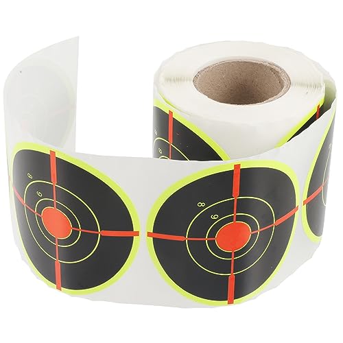 TOYANDONA Autocollants Cibles De Tir 3 Pouces Papier Fluorescent Adhésif 200 Pièces Rouleau Cible Ronde pour Entraînement Tir à L’Arc Sportif