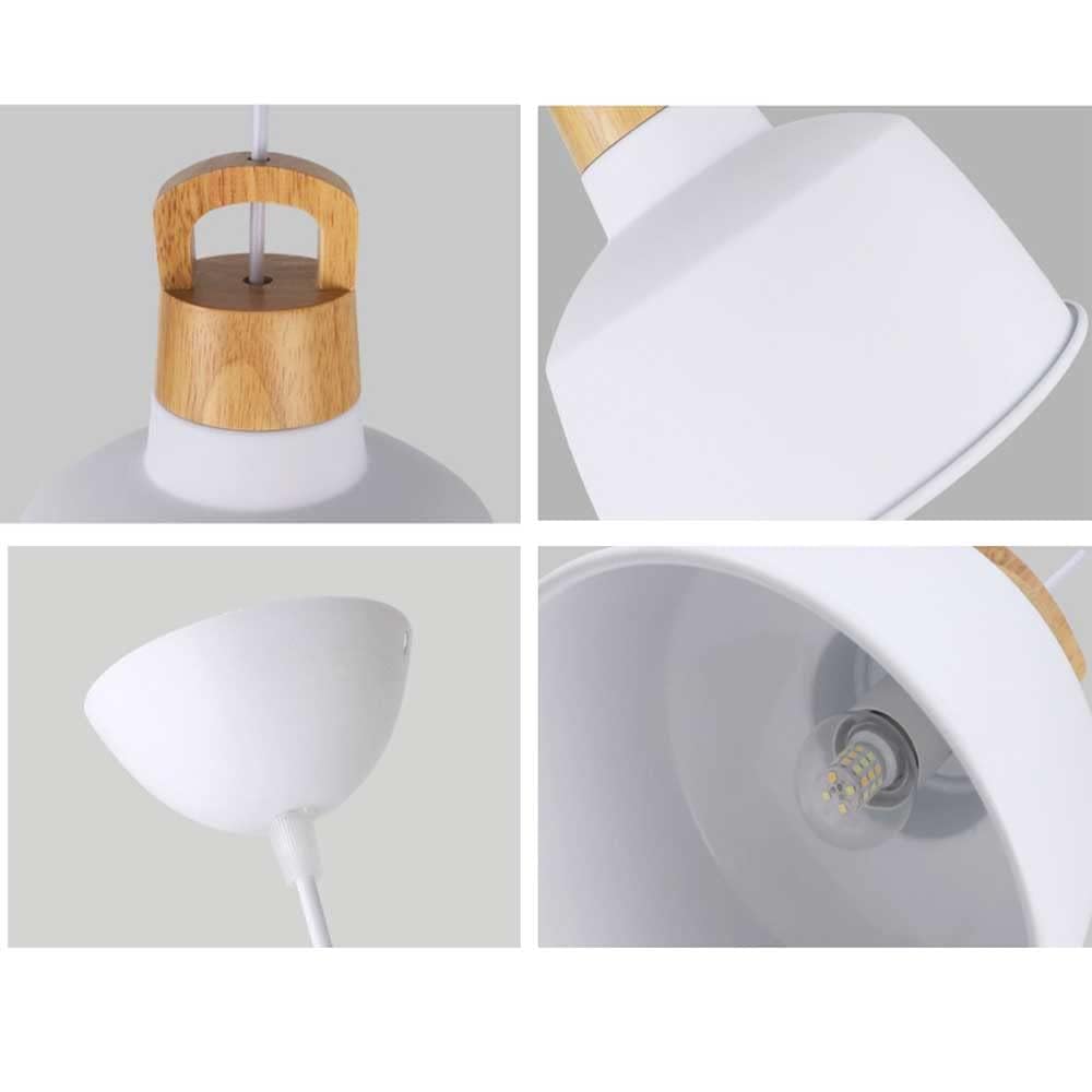 Elegancka lampa wisząca z drewnianym abażurem, nowoczesny żyrandol przewodowy do wnętrz, minimalistyczna lampa wisząca w kolorze makaronu, przemysłowe oprawy sufitowe na wyspę kuchenną, sypialnię