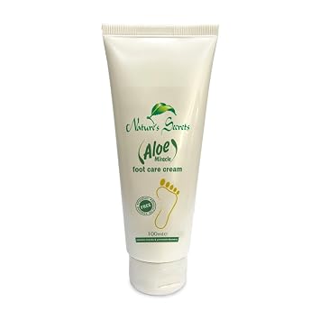 Natures Secrets Aloe Miracle Foot Care Cream. For Dry, Cracked Feet. Intensive Repair. With Urea, Bees Wax, Ceylon Coconut & Aloe Vera